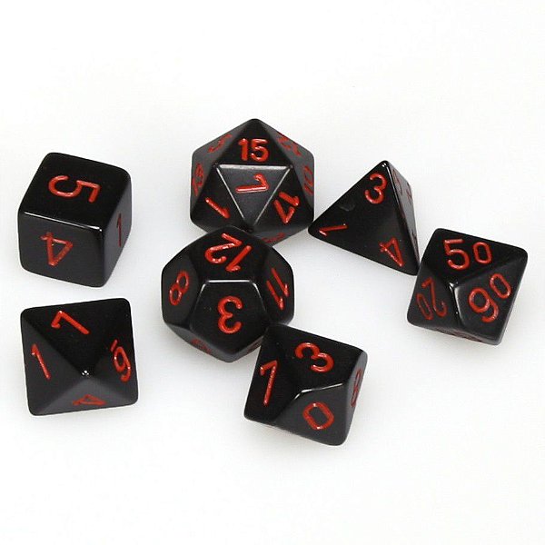 Kit de Dados - Opaco Black with Red - Importado