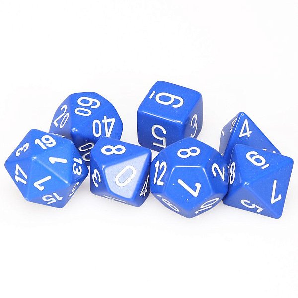 Kit de Dados - Opaco Blue with White - Importado