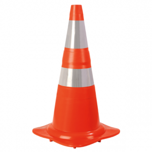 Cone Flexível NBR 15071:2022 75Cm (2 Faixas Prismáticas, Base com Sapatas, 360 Candelas) KT