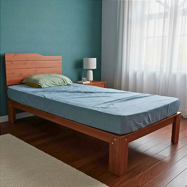 CAMA PADRÃO SOLTEIRO COM CABECEIRA PENAFORT 88 X 188 X 35 COR IMBUIA