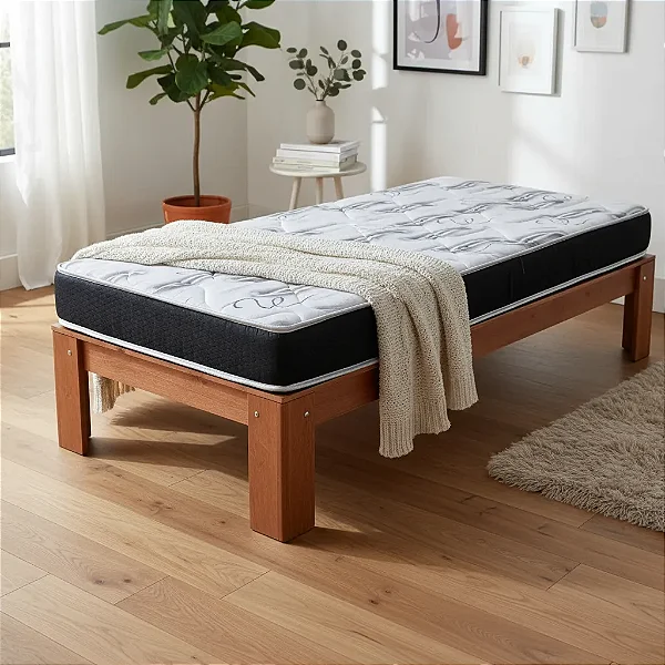 Kit Cama Solteiro Penafort 78 x 188 x 35 + Colchão D23