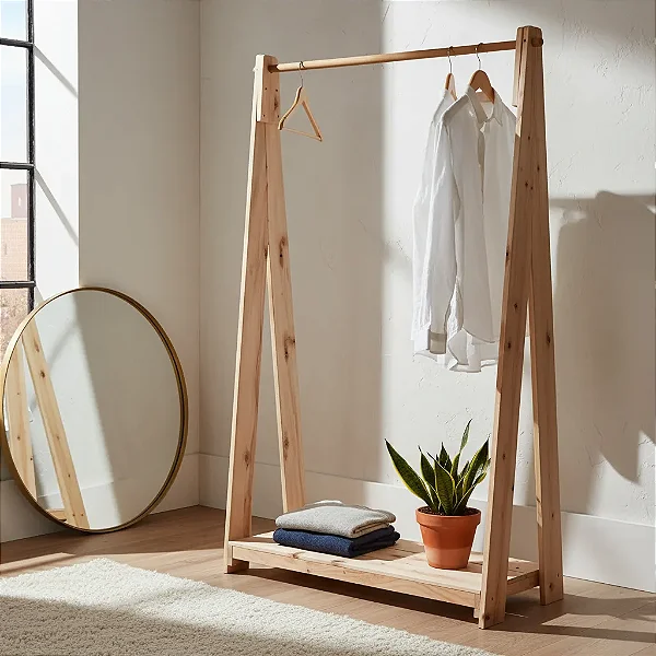 Arara de Roupas Slim Penafort Crua