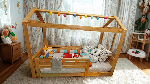 CAMA CASINHA MODELO SLIM C/ ABERTURA NOS LADOS 88x188 PENAFORT