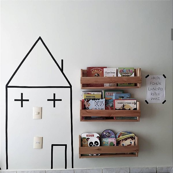 Kit 03 Porta livros Penafort L 60 x A 20 x P10