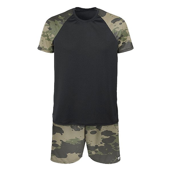 Kit Bermuda e Camiseta Vista Rock Dry Fit Camuflado