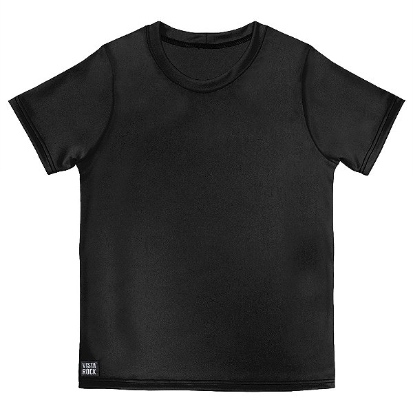 Camiseta Vista Rock Infantil Dry Fit Liso Preto