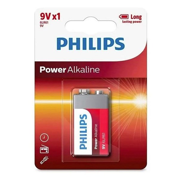 Bateria 9V Alcalina Philips