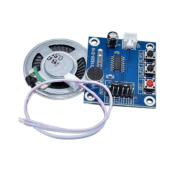 Módulo Gravador de Voz e Player ISD1820 com Alto-Falante
