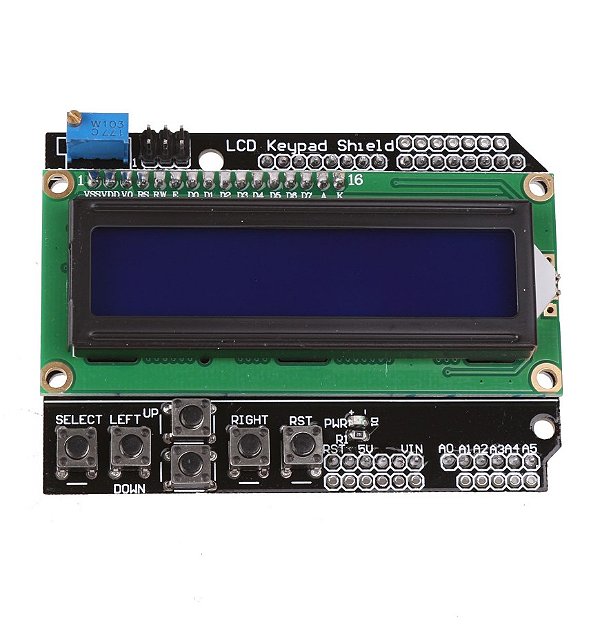 Display LCD Shield 16x2 com Teclado para Arduino