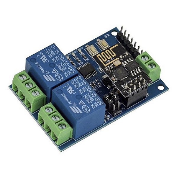 Módulo Relé 2 Canais com Módulo WiFi ESP8266 - Eletrogate - 12 anos!