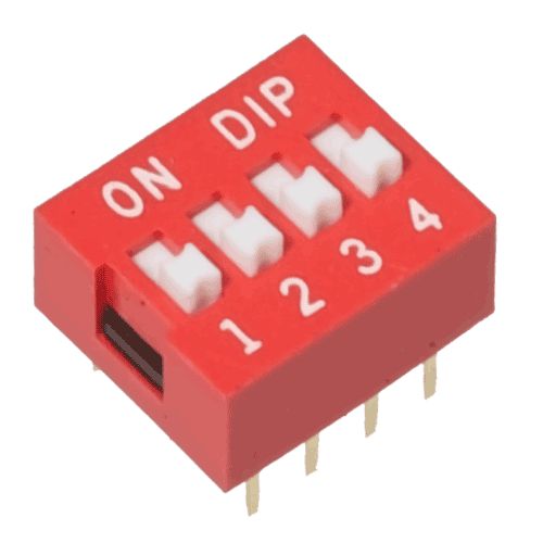 Chave DIP Switch 4 Vias - Vermelha