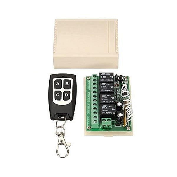 Módulo Relé 4 Canais com Controle Remoto RF 433 MHz