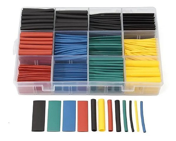 Kit com 530 Tubos Termo-retráteis
