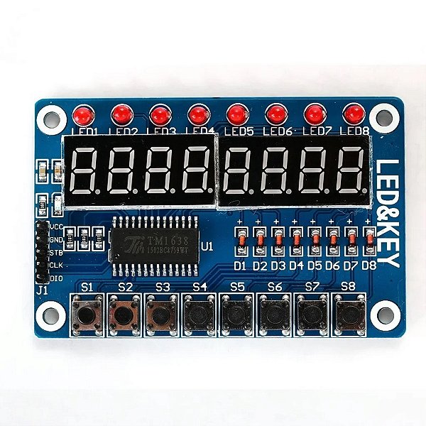 Módulo TM1638 com Display 7 Segmentos 8 Dígitos