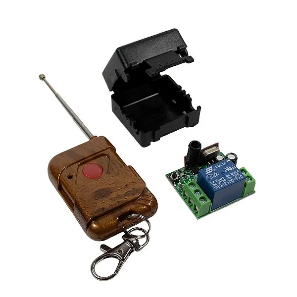 Controle Remoto RF 433MHz 1 Tecla com Receptor Relé 1 Canal
