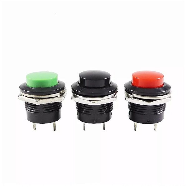 Lotto 20 Pulsanti Momentanei Rossi Uxcell R13-507 – 16mm, SPST 1NO, 5A/250V – Montaggio Senza Viti