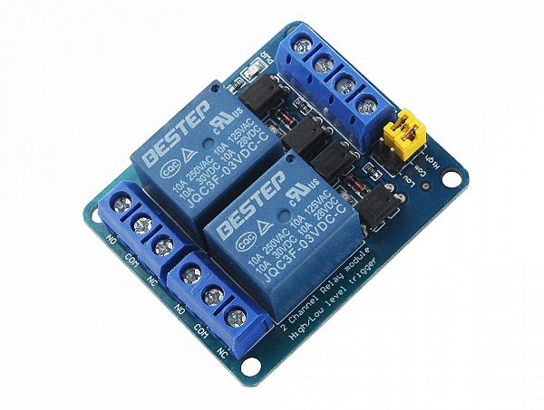 Módulo Relé 2 Canais 3V 10A com Borne KRE para ESP32