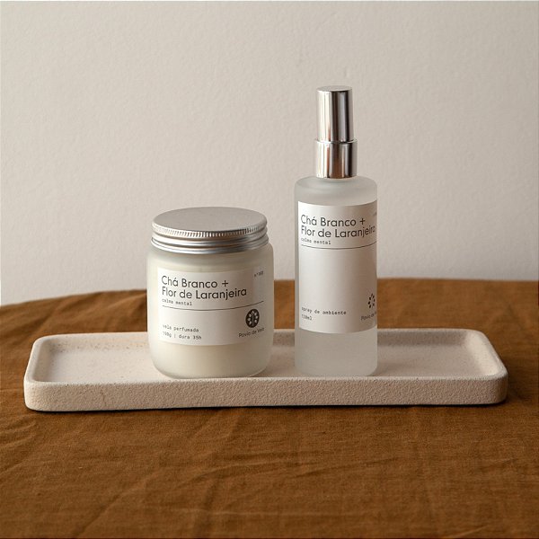 Kit Cheiro para o Quarto | Vela + Spray + Bandeja