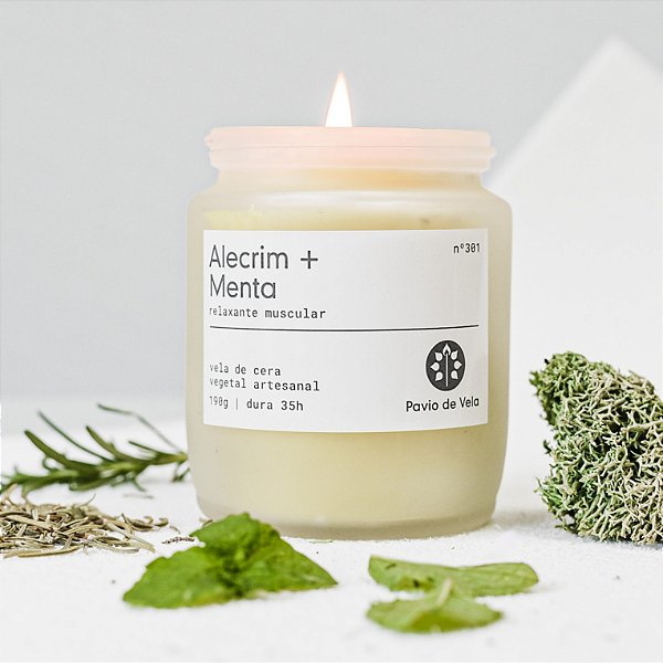 Vela Alecrim + Menta | 35 horas (Refrescante)