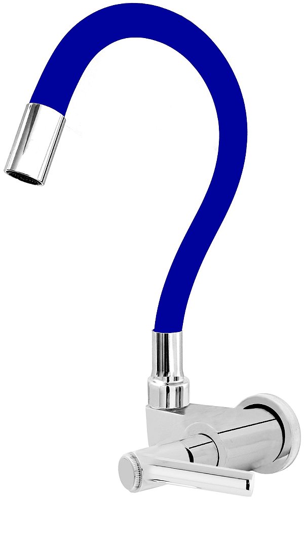 Torneira Gourmet Color Azul Flexível Parede Saída Lateral 1/4 V C11