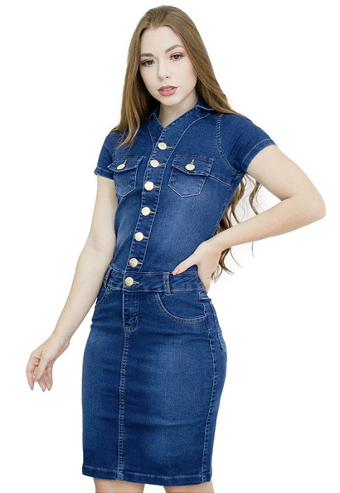 Vestido Jeans Evangélico Azul Destroyer de Botões - Anagrom - Loja de Moda  Evangélica a Preço Baixo