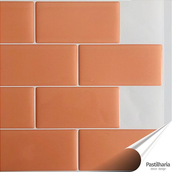 Azulejo Metrô Orange Resinado