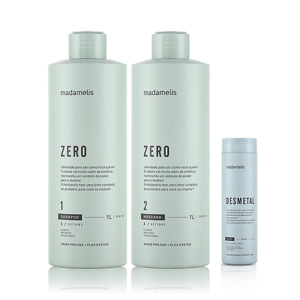 KIT ZERO 1L MADAMELIS  + BRINDE DESMETAL 120ML MADAMELIS