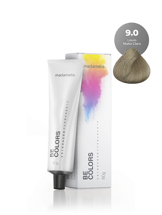 COLORAÇÃO PERMANENTE TINTURA BE COLORS LOURO MUITO CLARO 9.0 MADAMELIS 60g