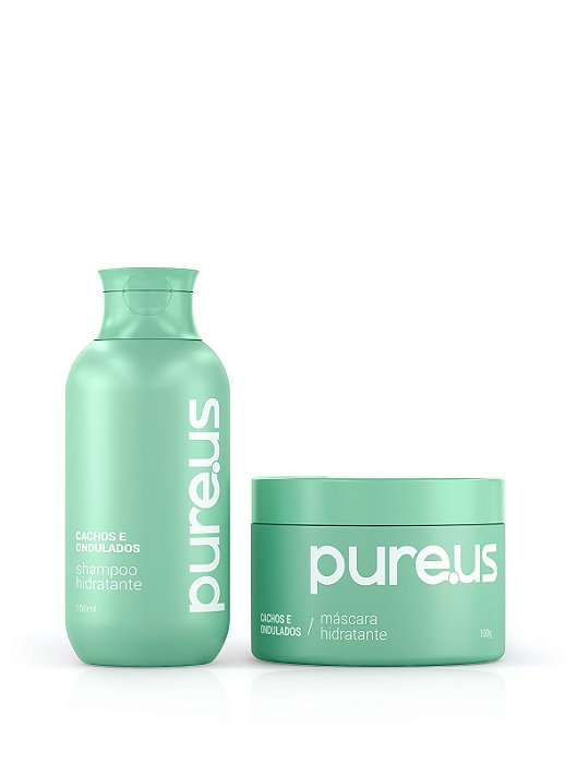 Shampoo e Máscara Cachos e Ondulados Pure Us 100ml