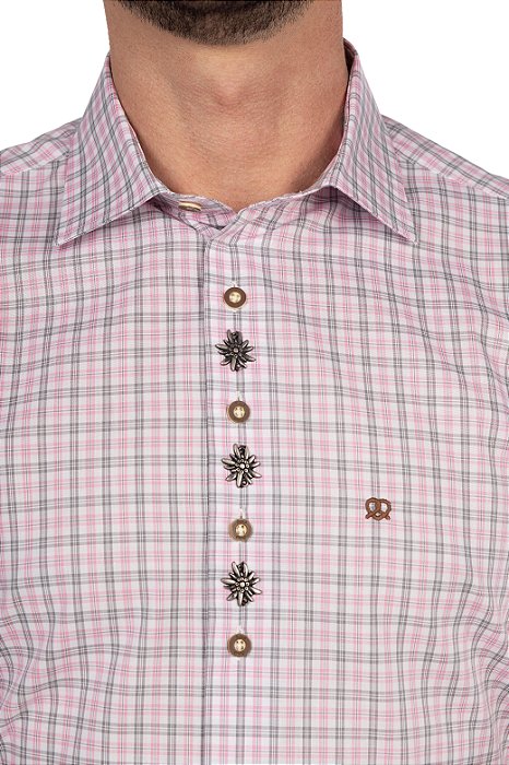 Camisa Rosa Xadrez