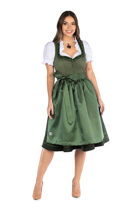 Vestido Midi Verde Musgo