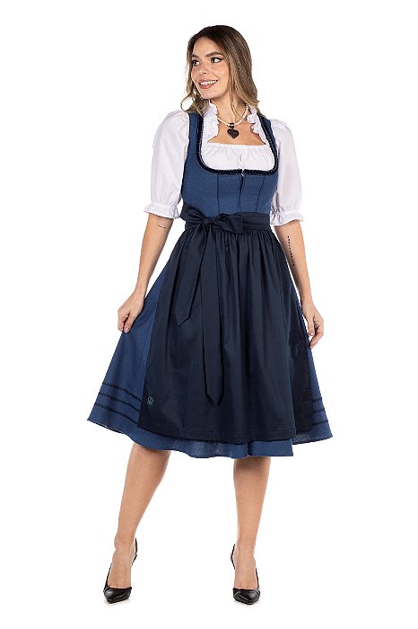 Vestido Midi Azul e Marinho