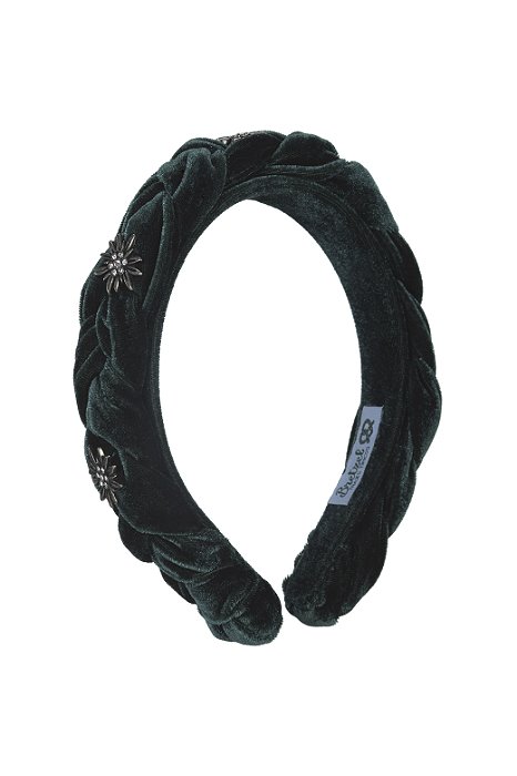 Tiara de Veludo - Verde Escuro