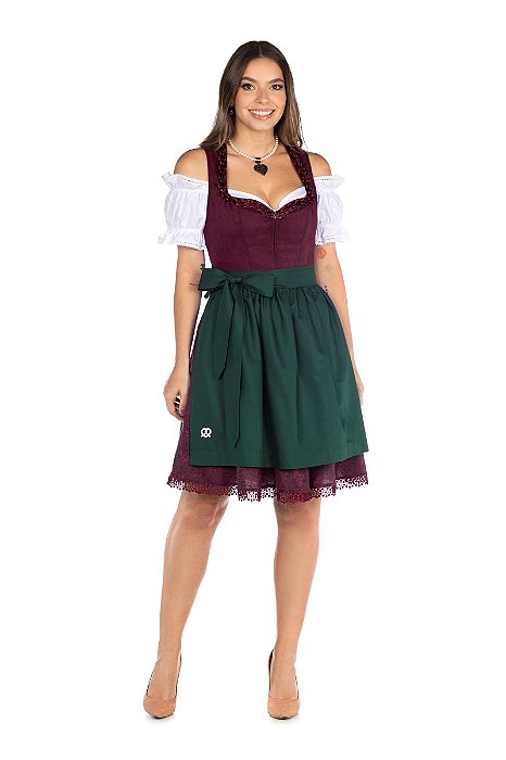 Vestido Vinho e Verde