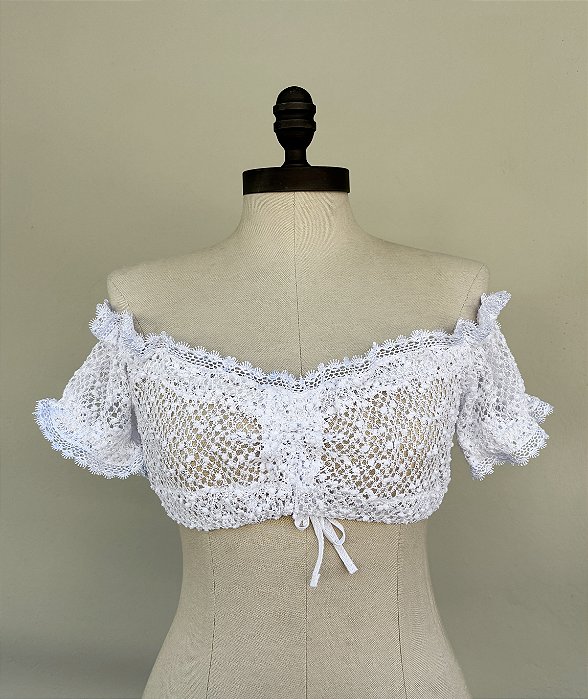Blusa Ciganinha Renda Pompom