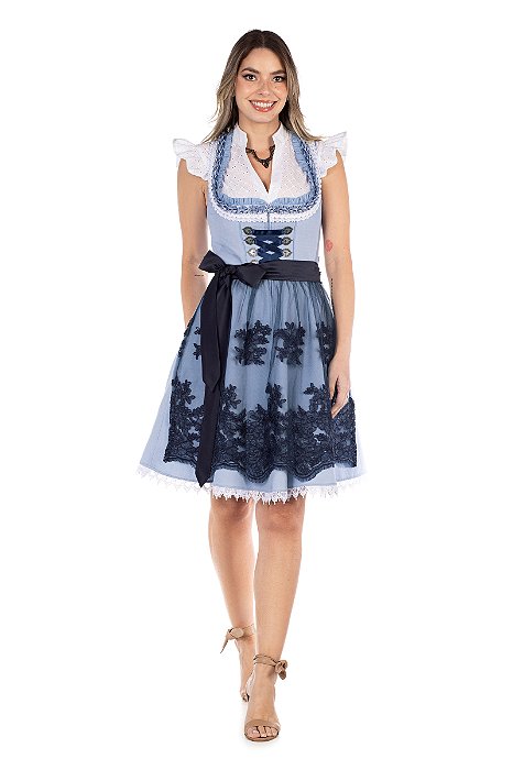 Vestido Azul Claro e Marinho