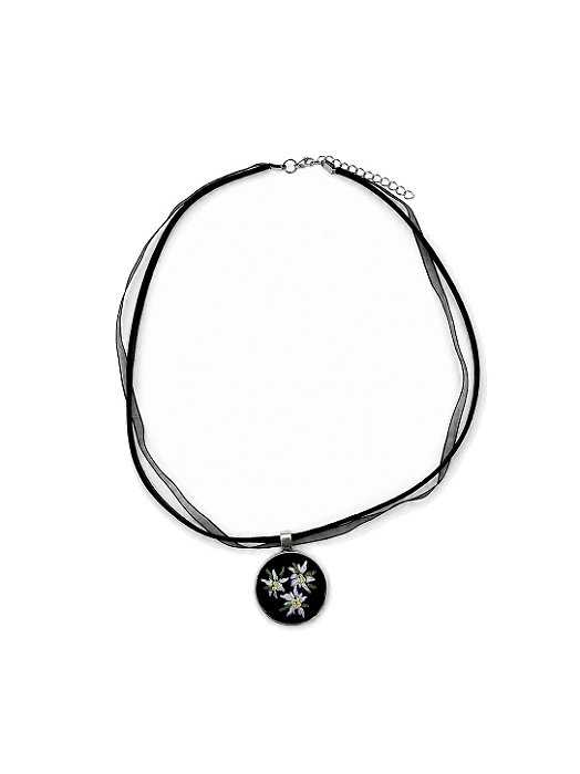 Colar Bordado Edelweiss Preto