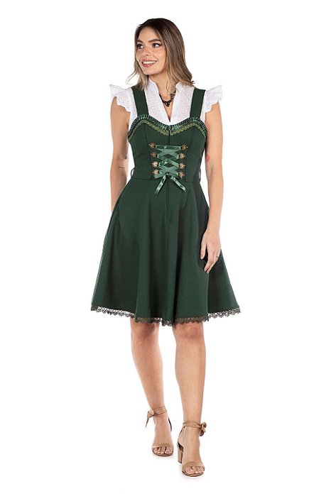 Vestido Ajustável Verde Escuro