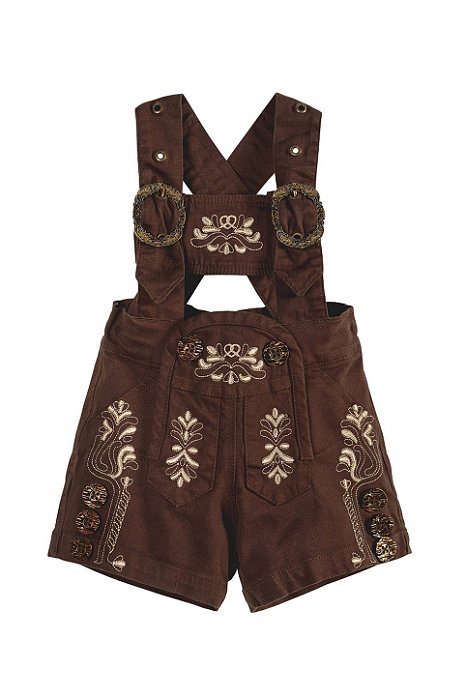 Bermuda Traje Típico Infantil Marrom Escuro