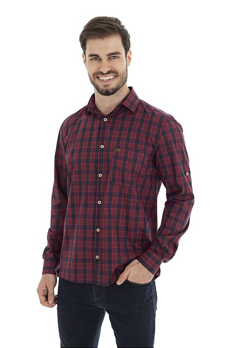 Camisa Típica Alemã Masculina Adulto - Xadrez Vermelho