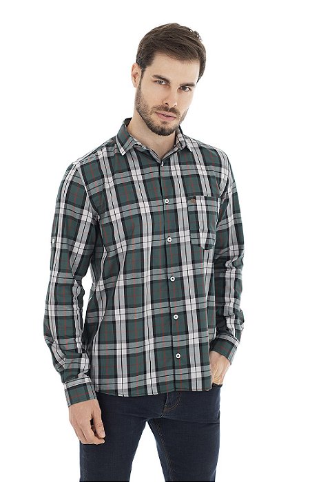 Camisa Típica Alemã Masculina Adulto - Xadrez Vermelho