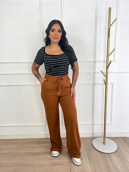 Calça Pantalona Moletinho