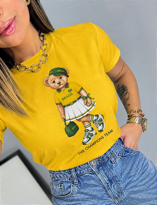 T-Shirt Teddy Brasil - Tamanho Único