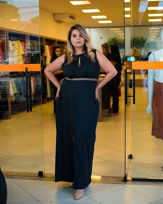 vestido plus size preto festa