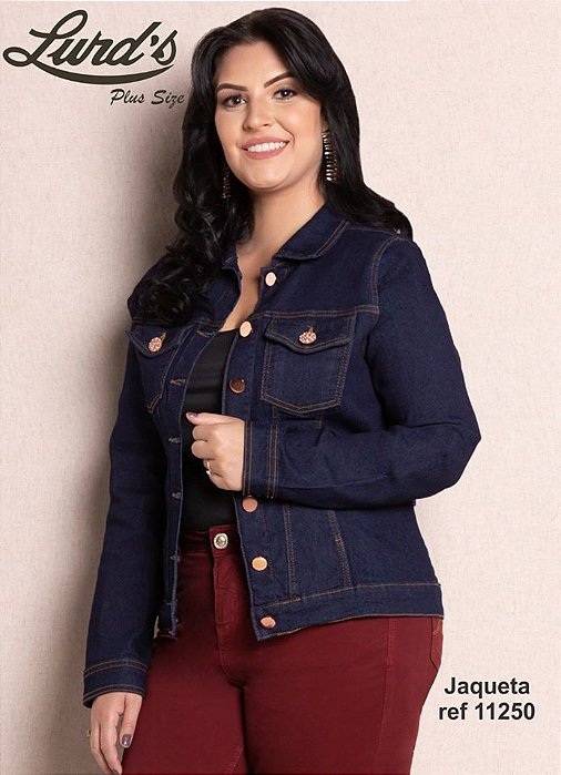 jaqueta feminina jeans plus size