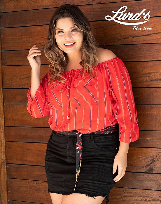 blusa vermelha feminina plus size