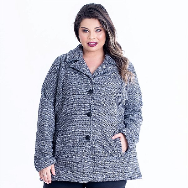 casaco branco plus size