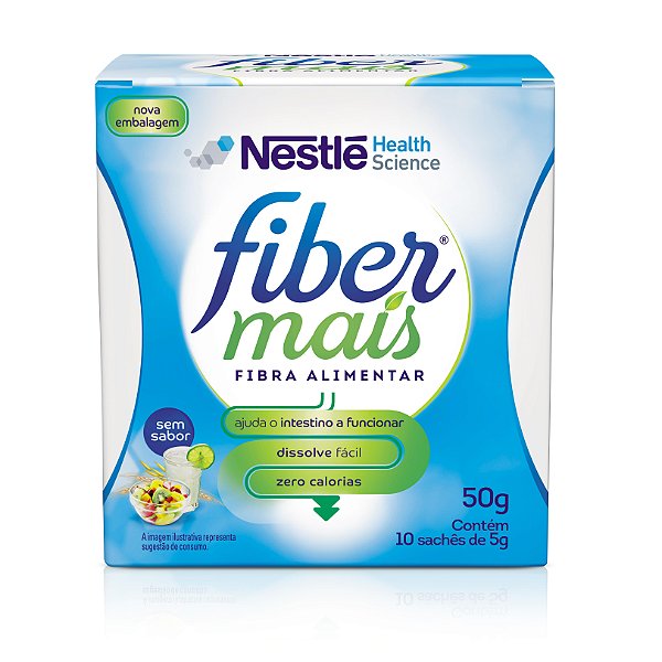 Fiber Mais Sachê Sem Sabor - Contém 10 Sachês com 5 g Cada