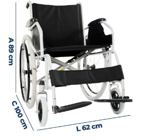 Cadeira de Rodas em Aço Carbono Dobrável D100 Dellamed