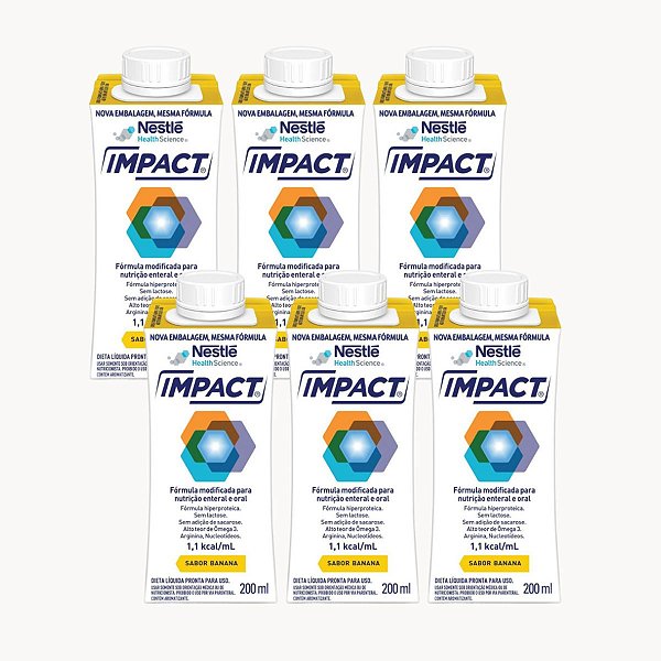 Impact 200 ml Banana - Kit com 6 unidades
